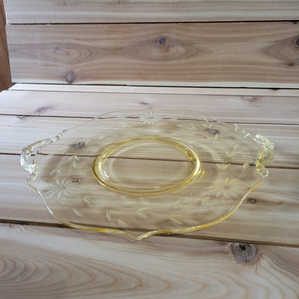 Vintage Yellow Lancaster Plate with Handles